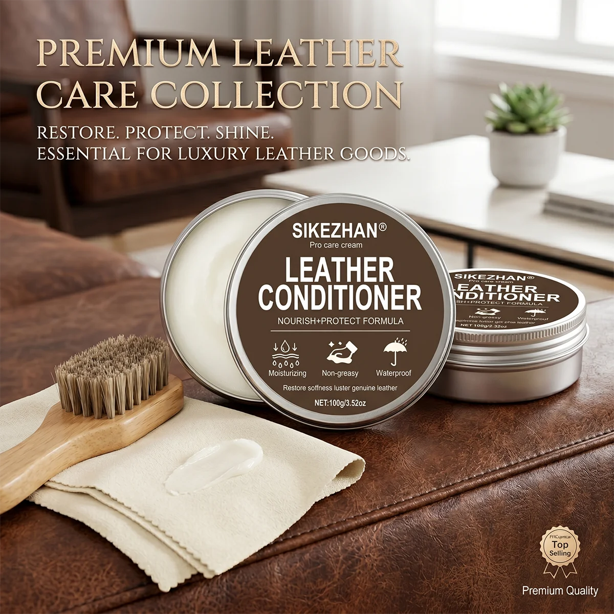 SIKEZHAN Professional Leather Repair Balm & Conditioner | Color Restorer & Scratch Remover for Sofas, Car Seats, and Shoes