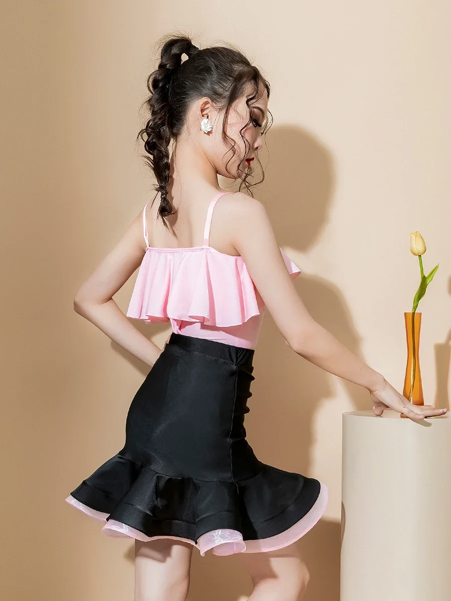 Traje de baile latino con flecos para niña y niño, traje con borlas, Cha, Samba, Tango, salón de baile, ropa de actuación de competición