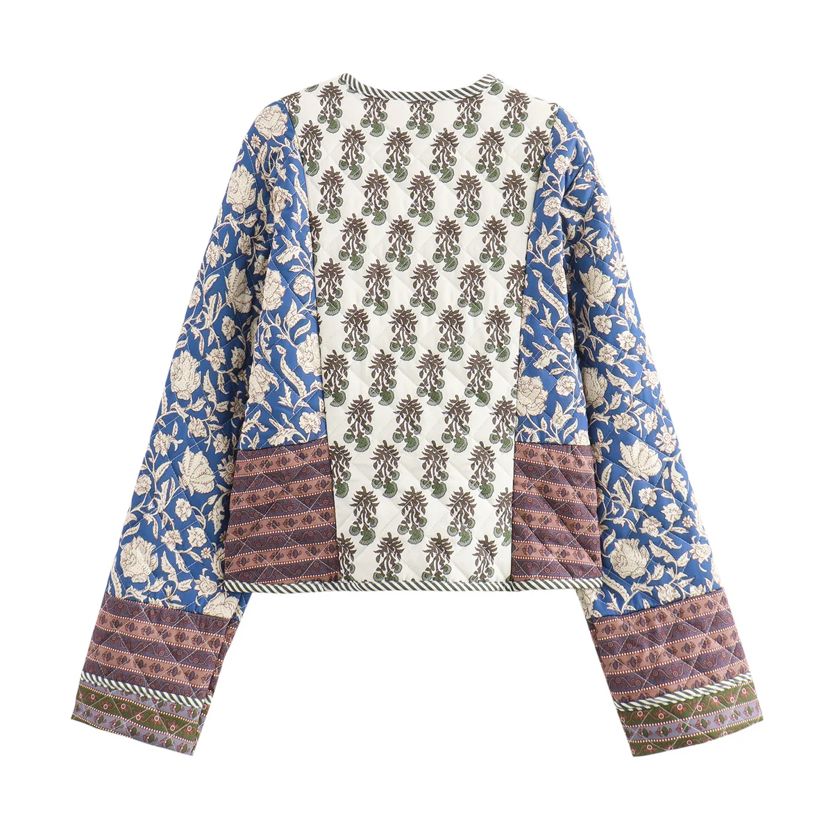 Cappotto imbottito trapuntato reversibile da donna |   Giacca con stampa fronte-retro e tinta unita