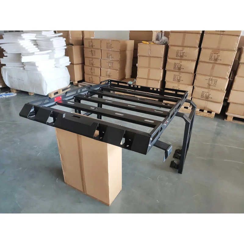 Hot Selling Black Powder Coated Steel Roof Cargo Rack With Ladder 63KG