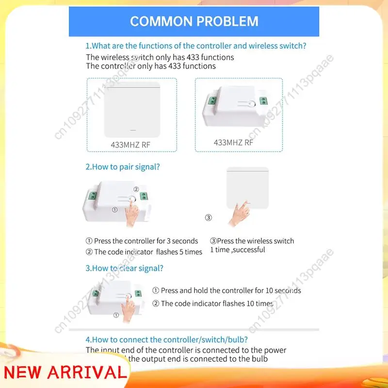 N84R Wireless Remote Control Switch For External Cross-Border Stair Switch Push Button Switch