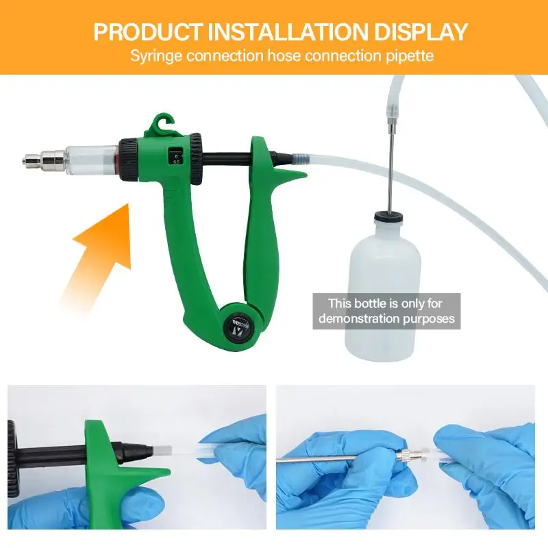 1 قطعة 2 مللي/5 مللي/6 مللي الحيوان حقنة مستمرة قسطرة حقن بيطري جهاز لقاح تغذية الدجاج مع أداة مزرعة إبرة