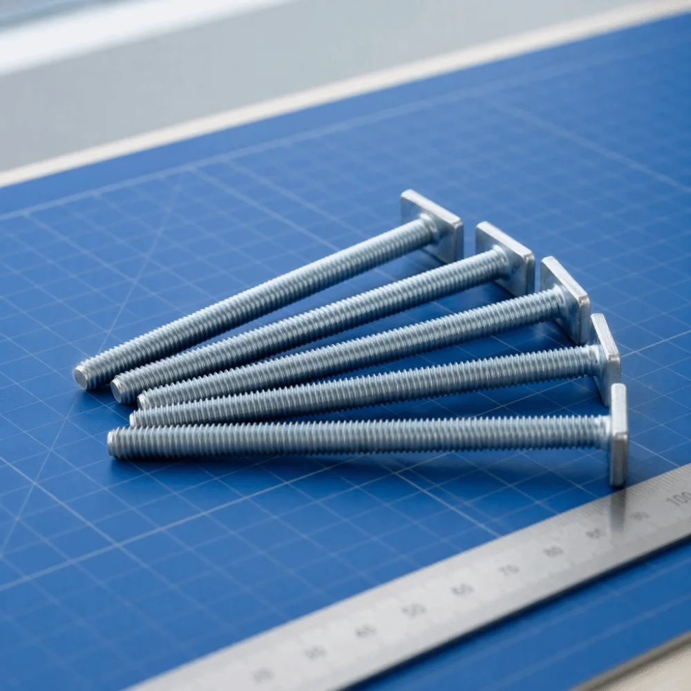 5pcs Precision M8 Thread Size T Slot Bolts 100mm Length T Nuts Sliding Screw T Track Fasteners Router Table Fence