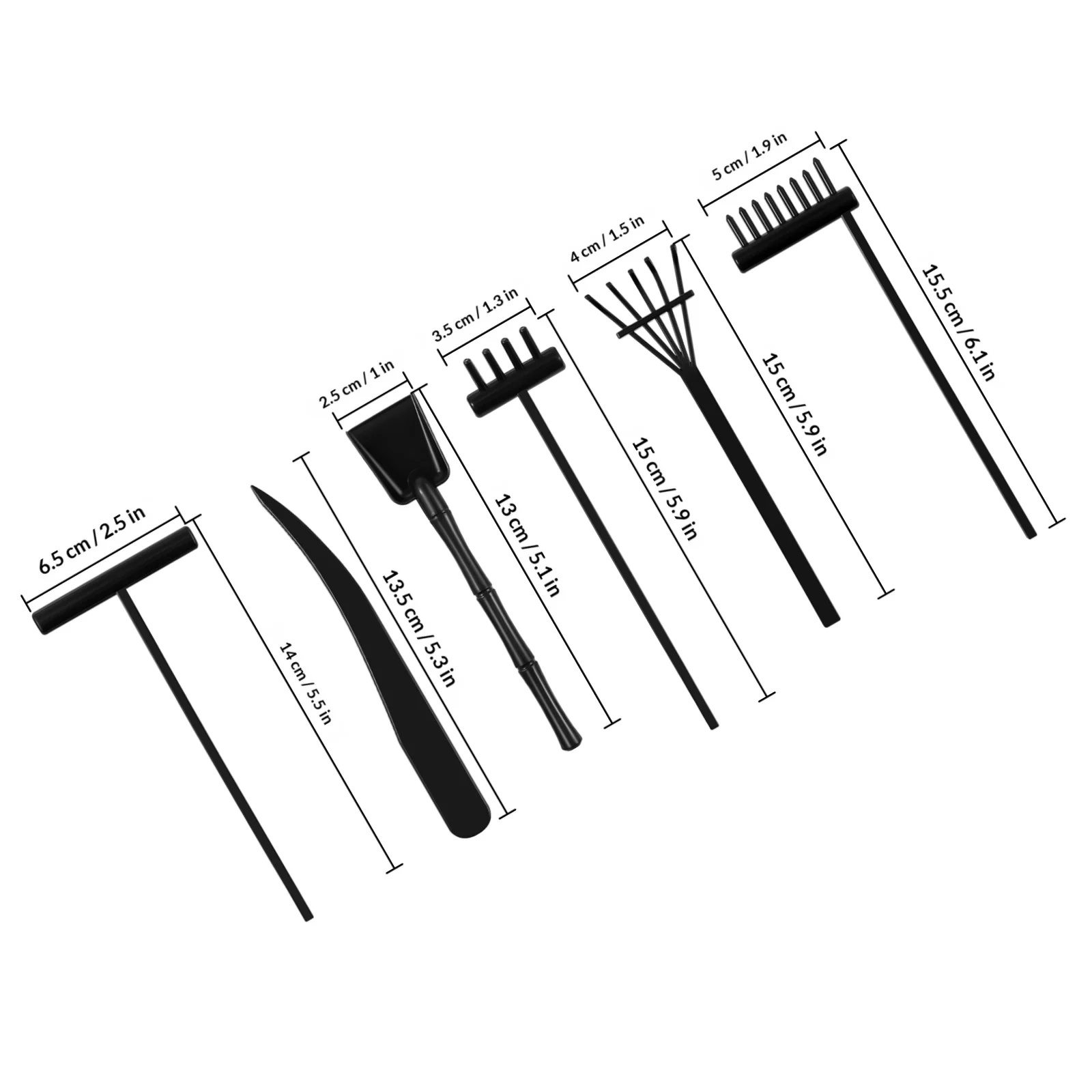 6Pcs Mini Zen Rakes Set Reusable Plastic Garden Tools for Making Patterns Waves Flowers in Sand Table Or Desktop Decor