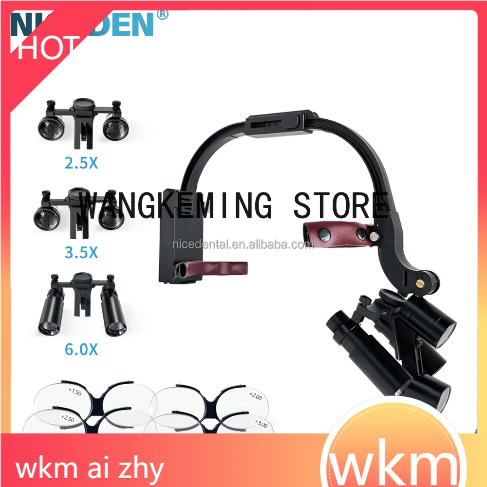 

Лупы ден tal, светодиодная лупа для фар, двойной налобный фонарь, стоматологический 2,5X, 3,5X, 6X, бинокулярные лупы, повязка на голову, хирургический инструмент