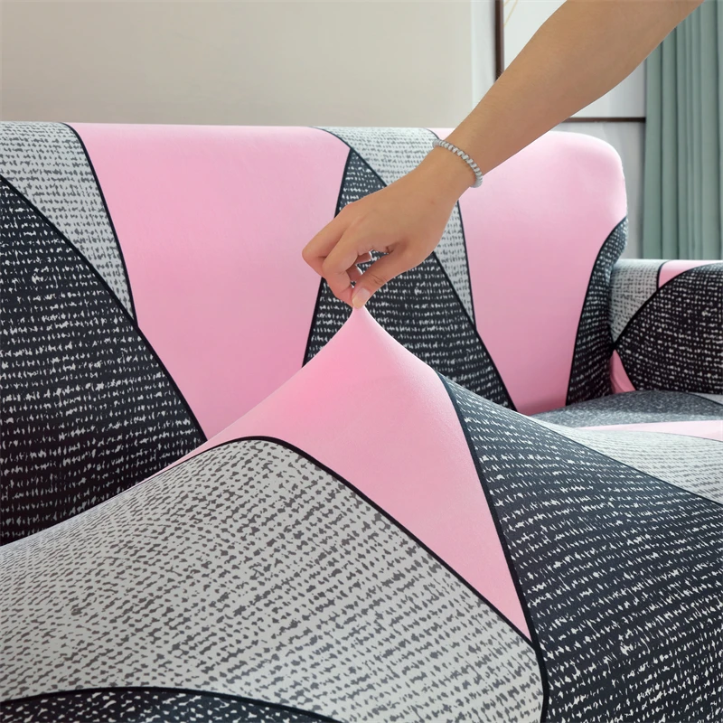 1pc Elastic Printed Sofa Slipcover With Skirt Sofa Cover Couch Cover Furniture Protector Bedroom Office Living Room Home Decor