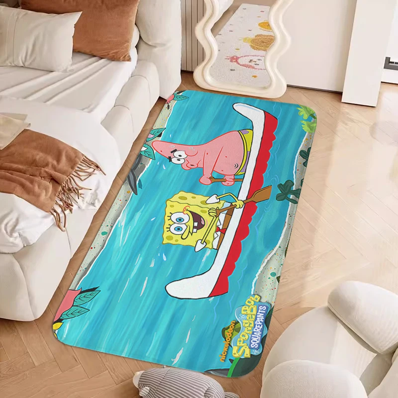 Bedroom Rug G-SpongeBobs Hallway Balcony Non-slip Mat Entrance Door Doormat Living Room Kitchen Corridor Carpet Slip-resistant