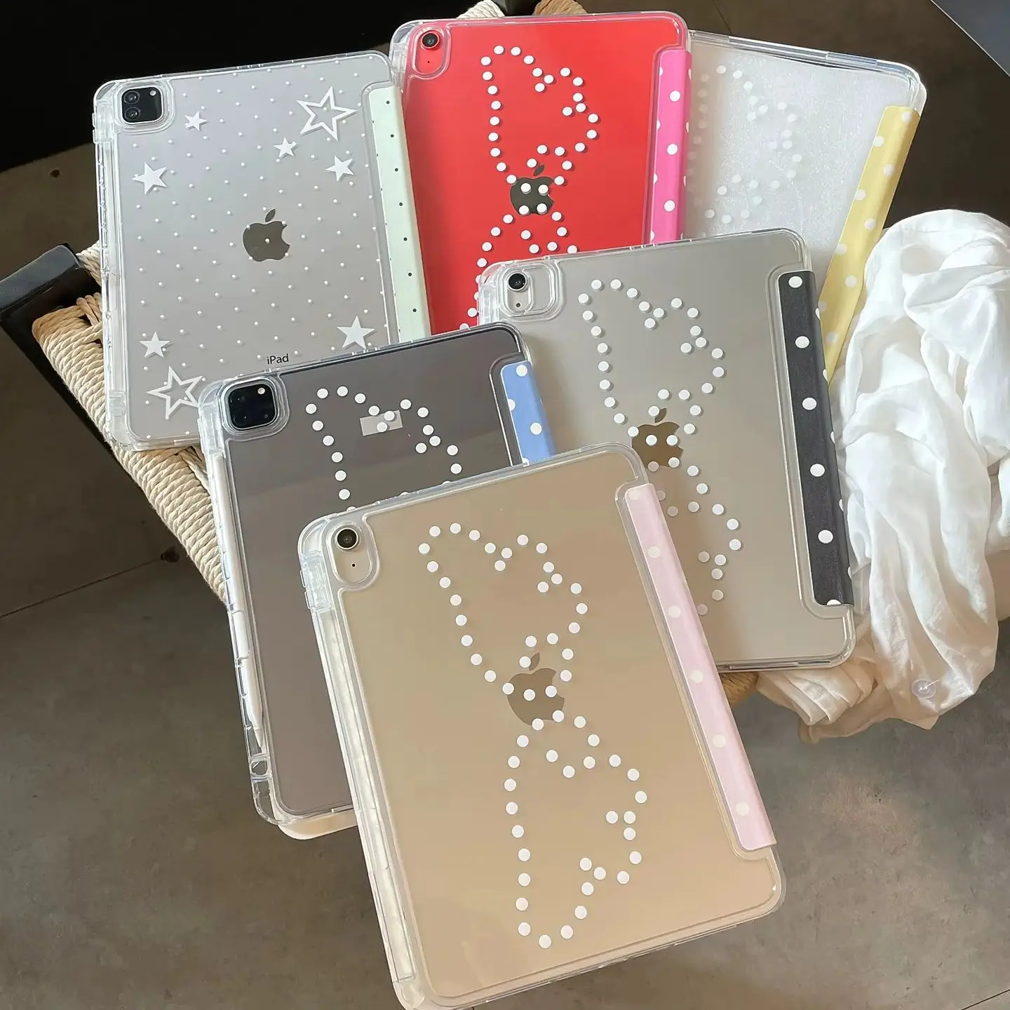 Ins Wave Point Angel Wings Y2K Tablet Case For iPad Pro 13in 11th M5 M4 12.9in A16 7/8/9/10th Air4/5/6/7 11in M2 M3 Mini Cover