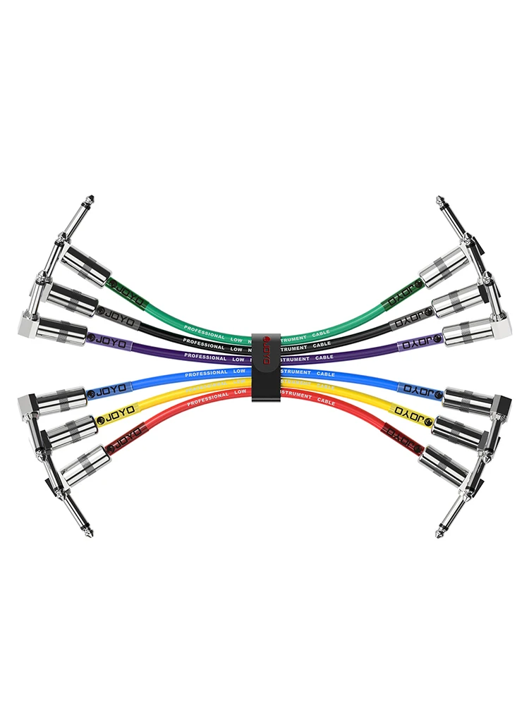 Joyo CM-11 6 Stuks/partij Gitaar Baseffect Pedaal Kabel Lage Ruis Afgeschermde Gitaar Patch Kabel Met 1/4 Inch Haakse Connector