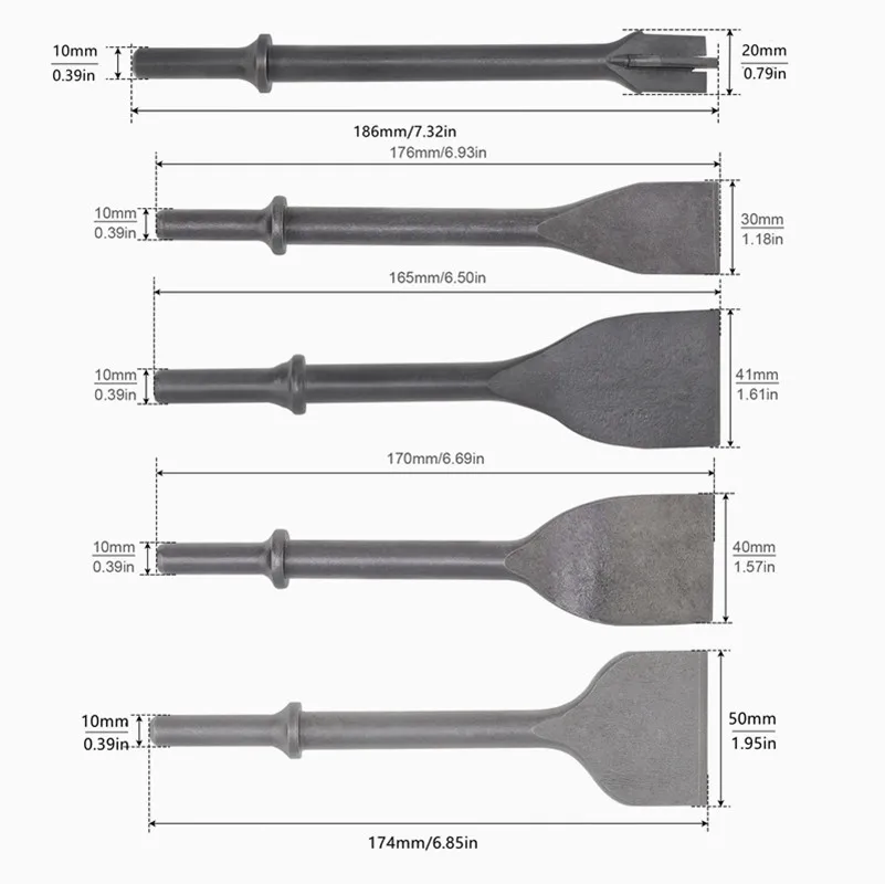 20/30/40/50mm Air Chisel Bit Concrete Chisel Tile Chisel Pneumatic Chisel for Tile Removal / Mortar Removal,Air Chipping Hammer