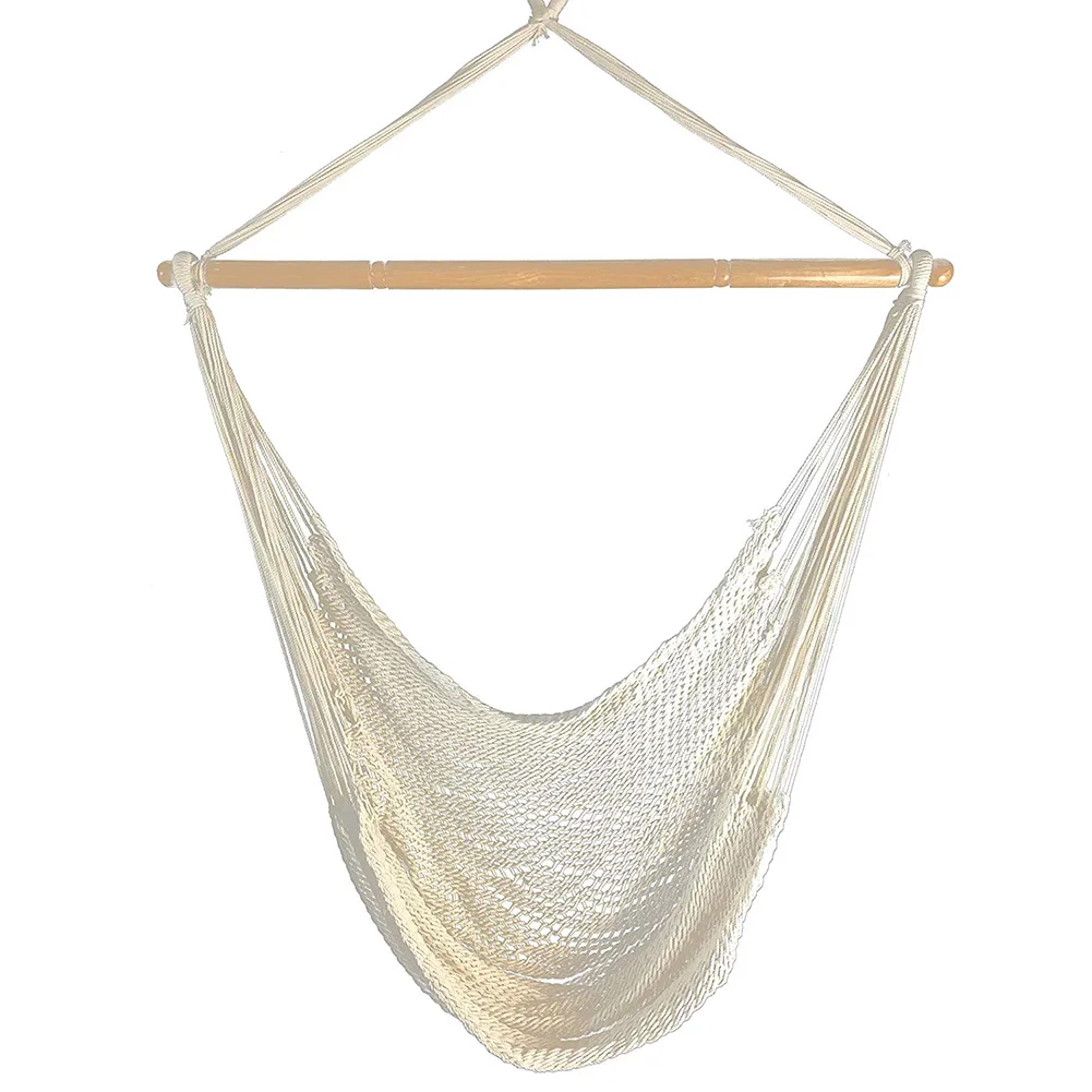 Comfortable Hanging Chair Large Cotton Rope Hammock Chair Indoor Outdoor Use