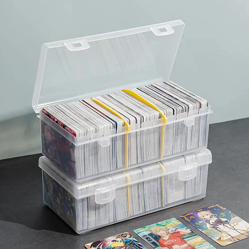 Transparent Stickers Idol Card Holder Desk Storage Organizer Classification Box Stationery Compartment Photocards Storage Box