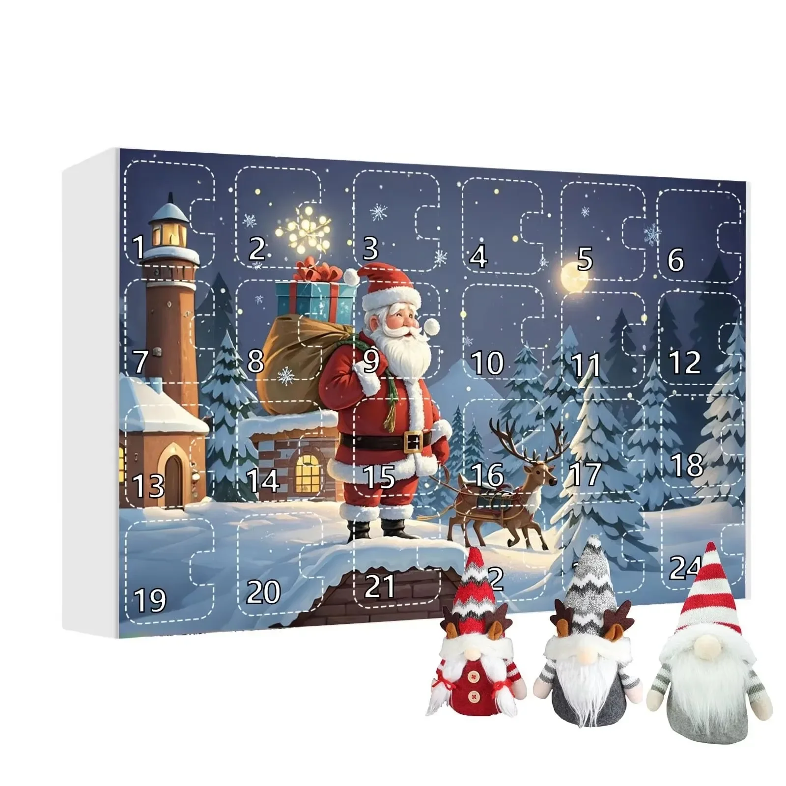 2024 Christmas Gnome Advent Calendar, 2024 Christmas Countdown Calendar With Collectible Gnome Plush Dolls Toy, Christmas Gift