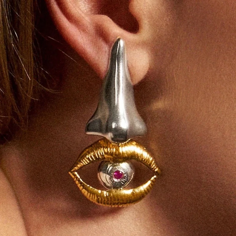 

Винтажные серьги с уникальным дизайном для лица, женские серьги высшего качества, искусство Европы, Америки, роскошные ювелирные тенденции