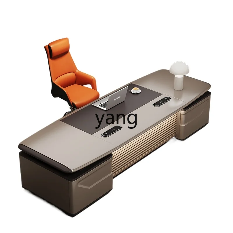 

LMM desk light luxury high-end furniture paint simple modern president table and chairs