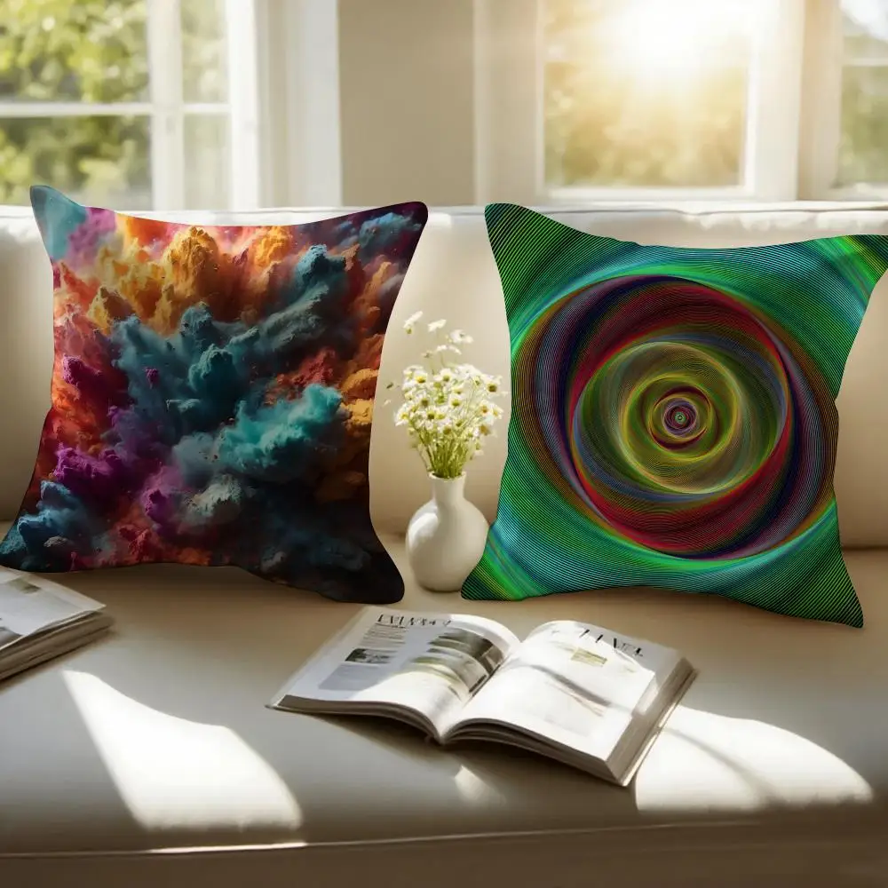 M-Mark Rothko Pillow Abstract Art Cushion Cover Pillowcase Anti-dustmite Invisible Zipper Short Plush Sofa Cushion