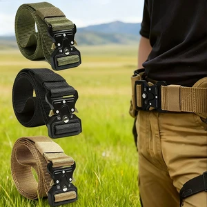 Tactical Belt for Men Quick-Release Buckle Heavy-Duty Nylon Webbing for Outdoor Hunting Survival Gear