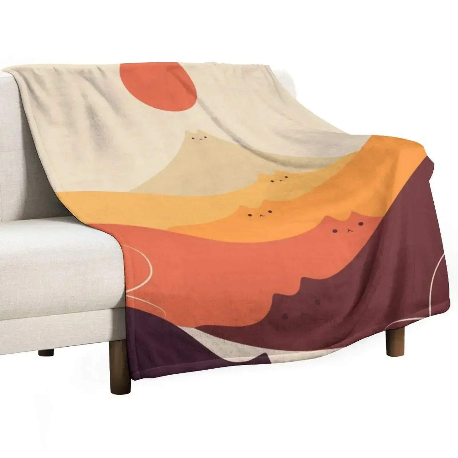 Cat Landscape 87 Throw Blanket Decorative Throw Warm for babies Soft Plaid Extra Large Throw Decorative Sofa Blankets