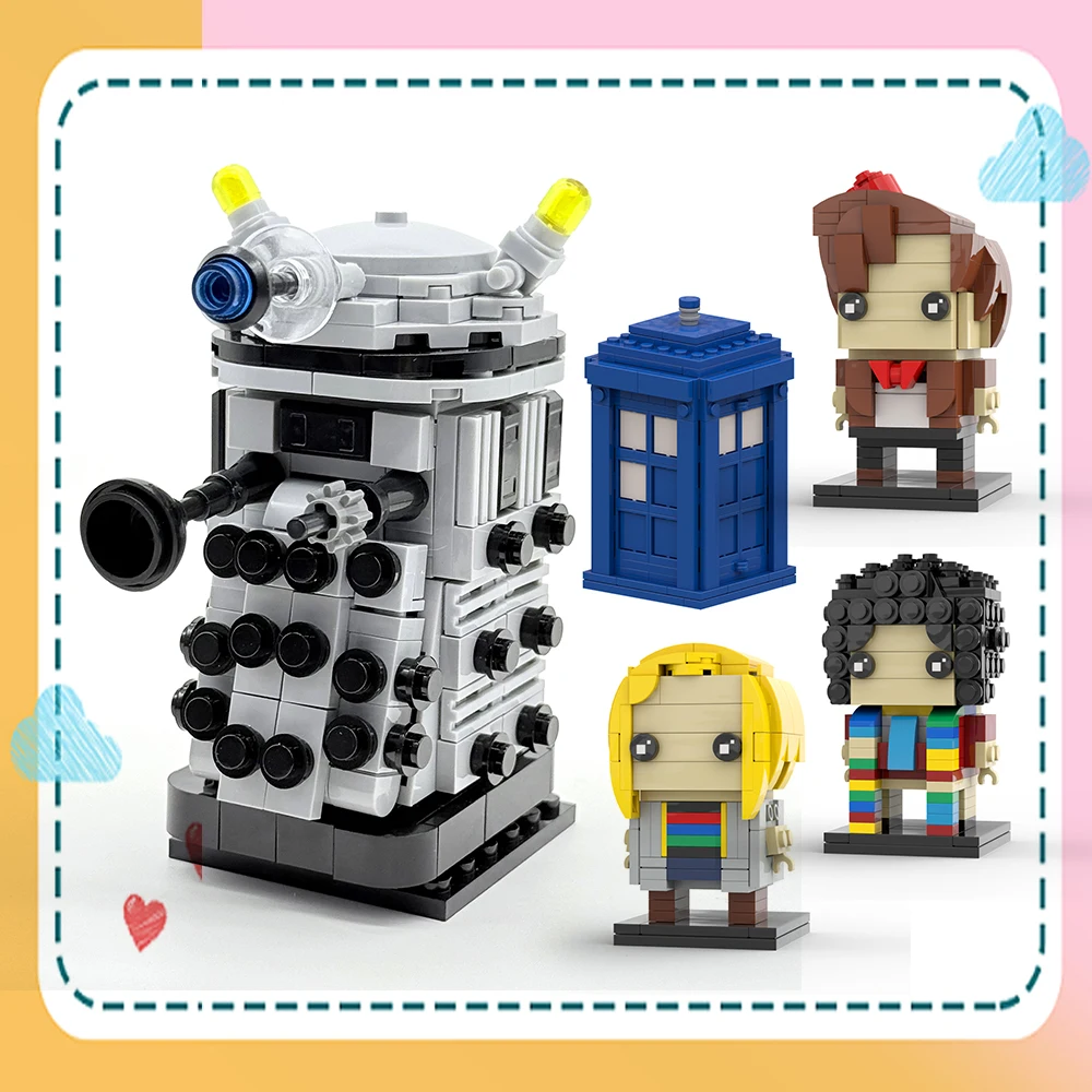 

MOC Classic Movie Blue Telephone Booth Action Figure Building Block Set Movie Retro Sci-Fi Movie Model Xmas Gift