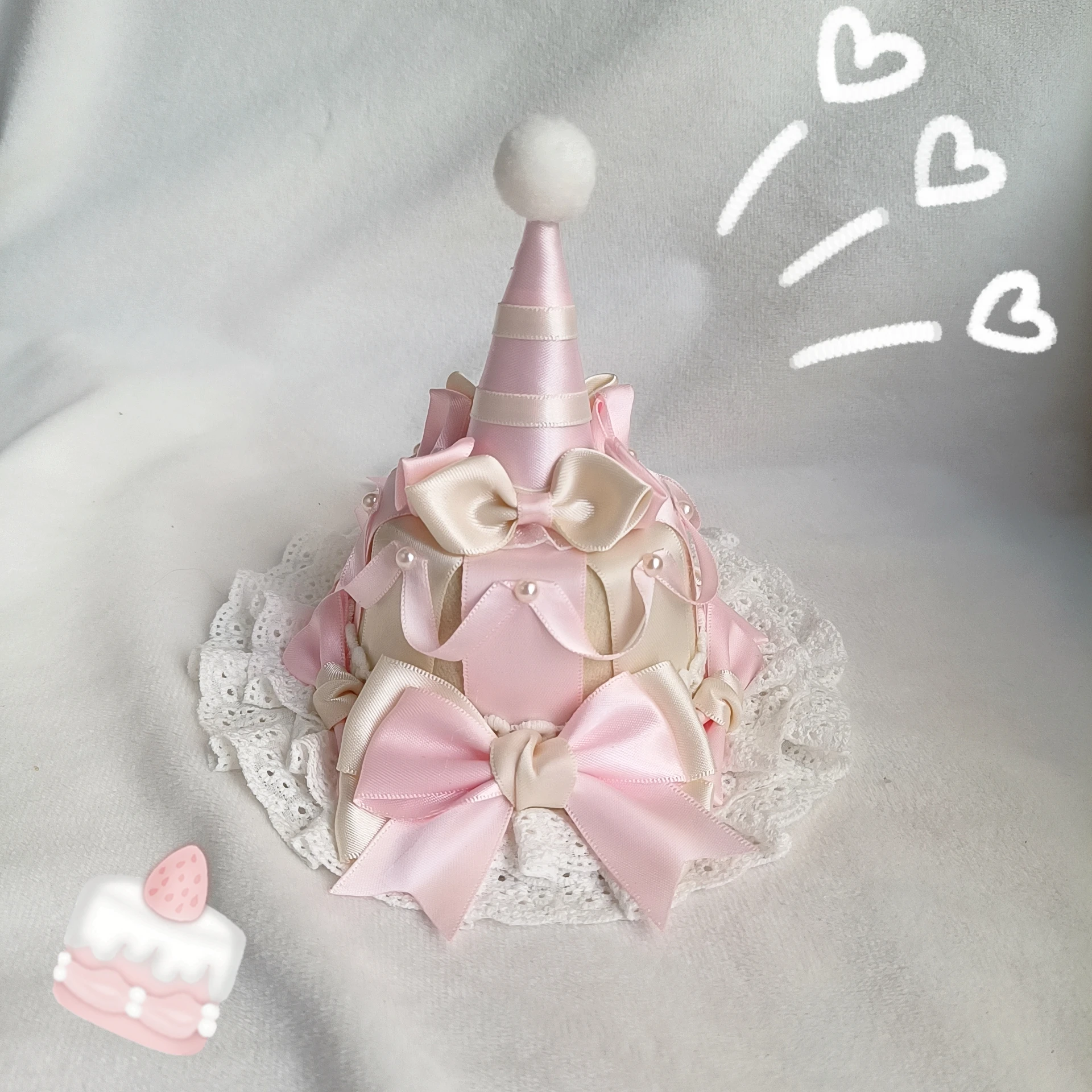 2025 New Original Handmade Lolita Lolita Lo Hat Sweet Cute Birthday Cake Hat