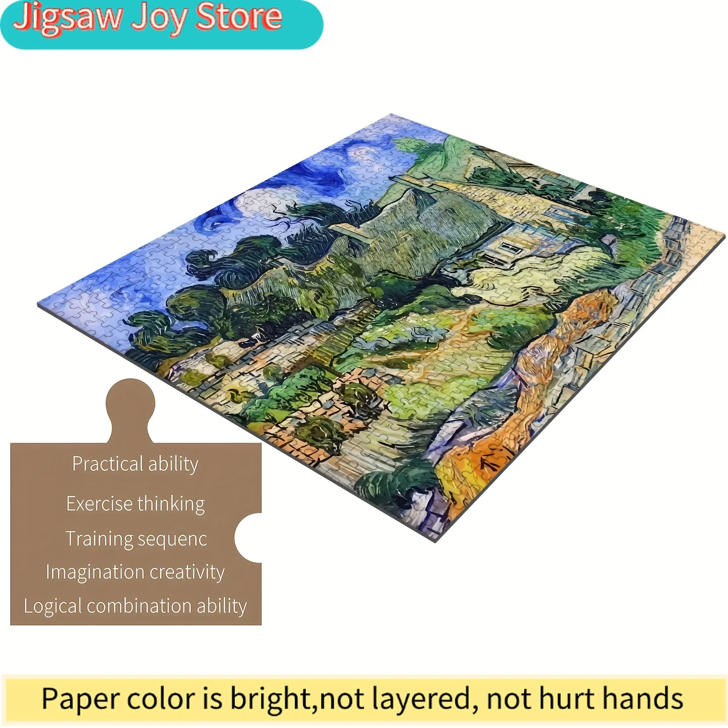 

Пазл «Дом на траве» Ван Гога для всей семьи — устойчивые к царапинам деревянные элементы, идеально подходят для хобби