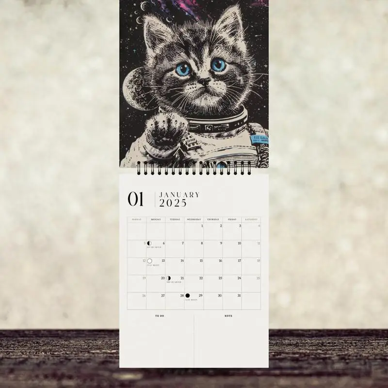 2025 calendário de parede gatos gato planejador familiar para organização de parede e calendário de planejamento 2025 calendário mensal planejador fase da lua