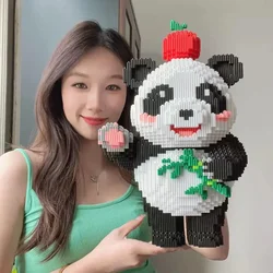 40cm Apple Panda Building Block Adult Assembly Super Large Puzzle Birthday Gift for Boys and Girls 7000+pcs