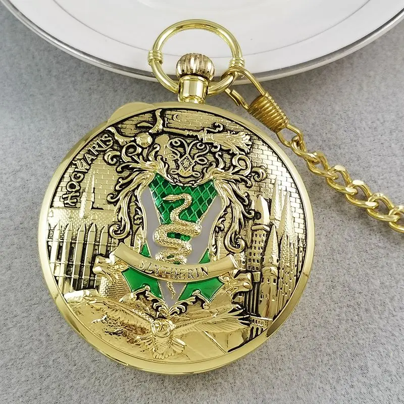 Miniso Joint Music Box Relógio de bolso Slytherin Silver Snitch Relógios retrô infantis