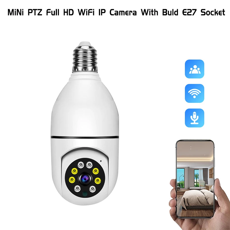 1MP HD E27 Bulb 2.4G WIFI IP Camera Home Security Protection Surveillance CCTV Night Vision Auto Tracking