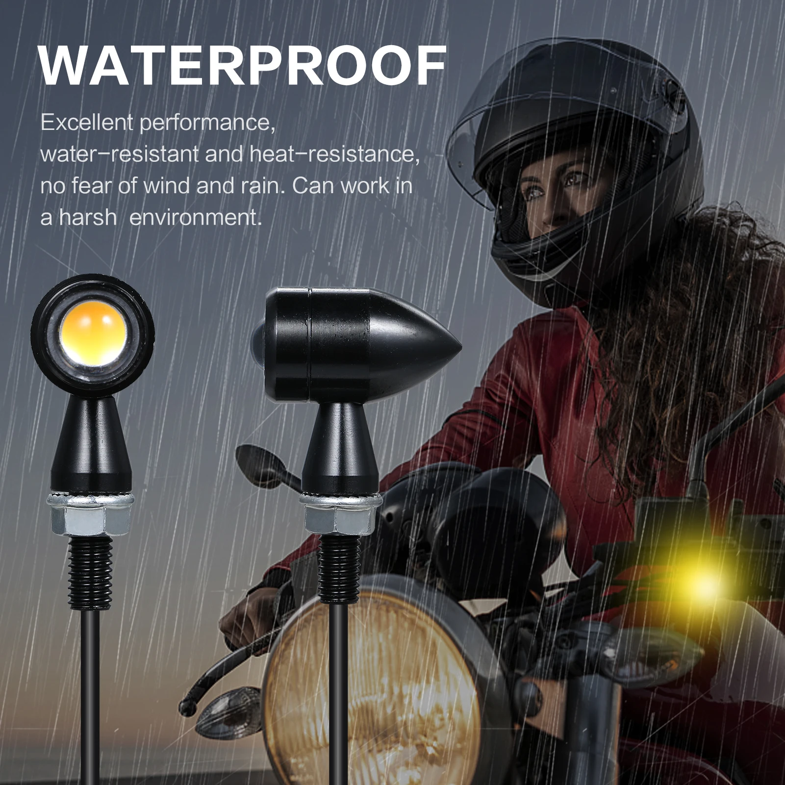 

Motorcycle Indicator Light Motorcycle Mini Vintage LED Turn Signals Blinker Light Indicator