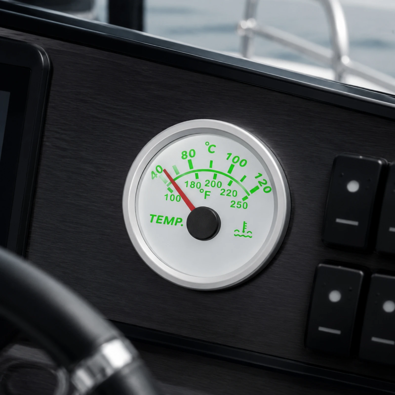 Engine Coolant Temperature Gauge Waterproof 52mm Coolant Temperature Gauge Meter Low-High-Performance Inch for Generator Sets