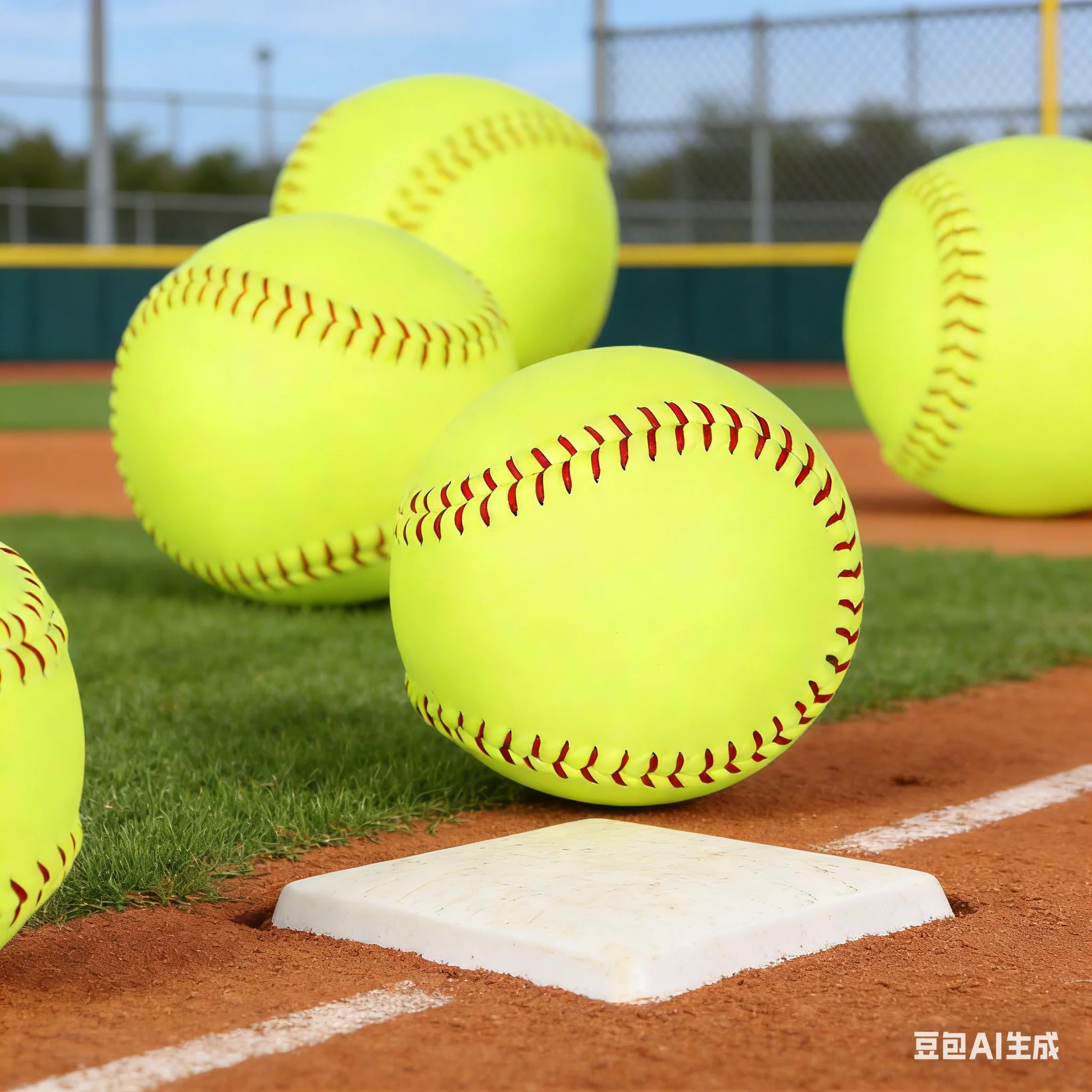 1pc Softball 9.7cm Cork Official Size Lay-flat Seams Weight Unmarked Training Softball For Sports Practice Softball Replace Part