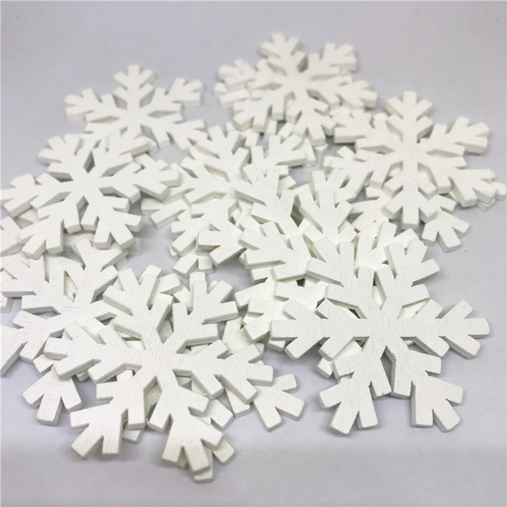 

20 PCS Wooden Snowflake Decoration Small Ornaments Christmas Decorations Kits Holiday Wedding Party Décor Tree Hanging