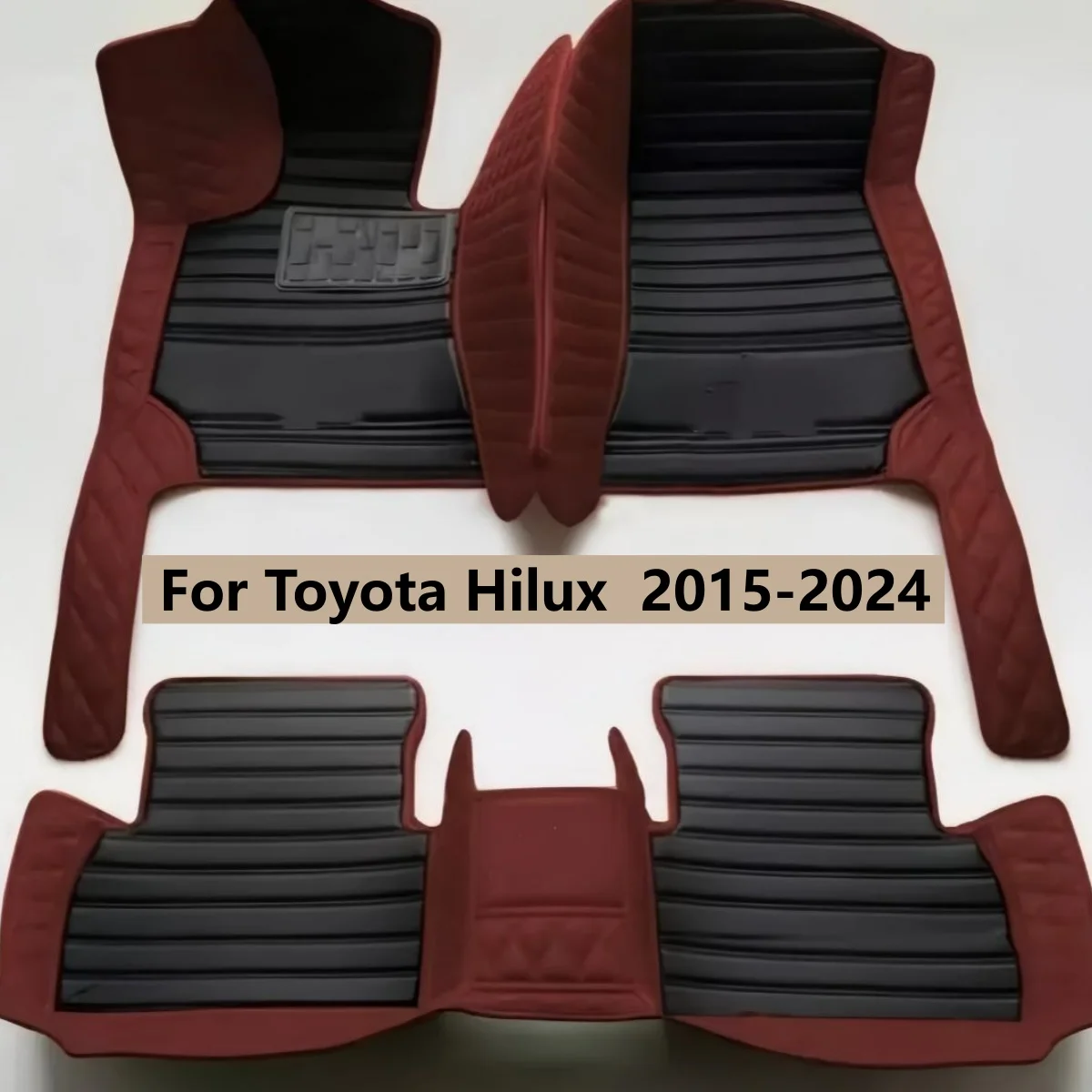 

Car Floor Mats Fit For Toyota Hilux 2015-2024 Leather Auto Accessories Carpet Pads Vehicle Full Set Matts