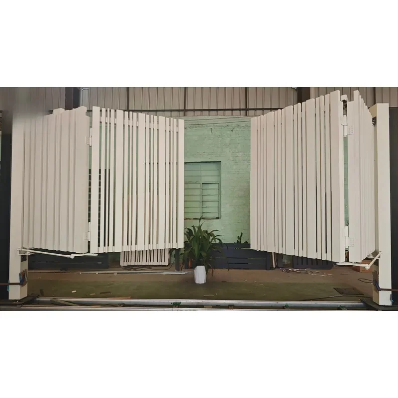 Custom Security Aluminum Bi-fold Electric Cantilever Folding Gate with 3D Modeling Eco-Friendly Powder Coated 3