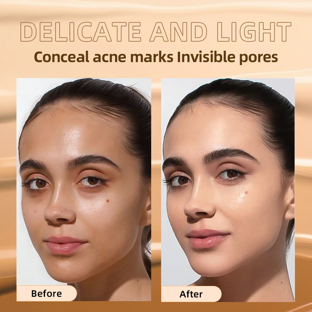 QIBEST fond de teint liquide haute couverture imperméable visage correcteur crème de Base durable contrôle de l'huile maquillage professionnel pour les femmes