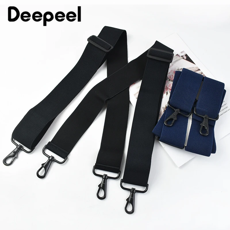 Deepeel 5*120cm Men's Adult Suspenders 4 Clip Hook Buckle Wide Stretch Straps Male Jockstrap Braces Men Skirt Jeans Accessories