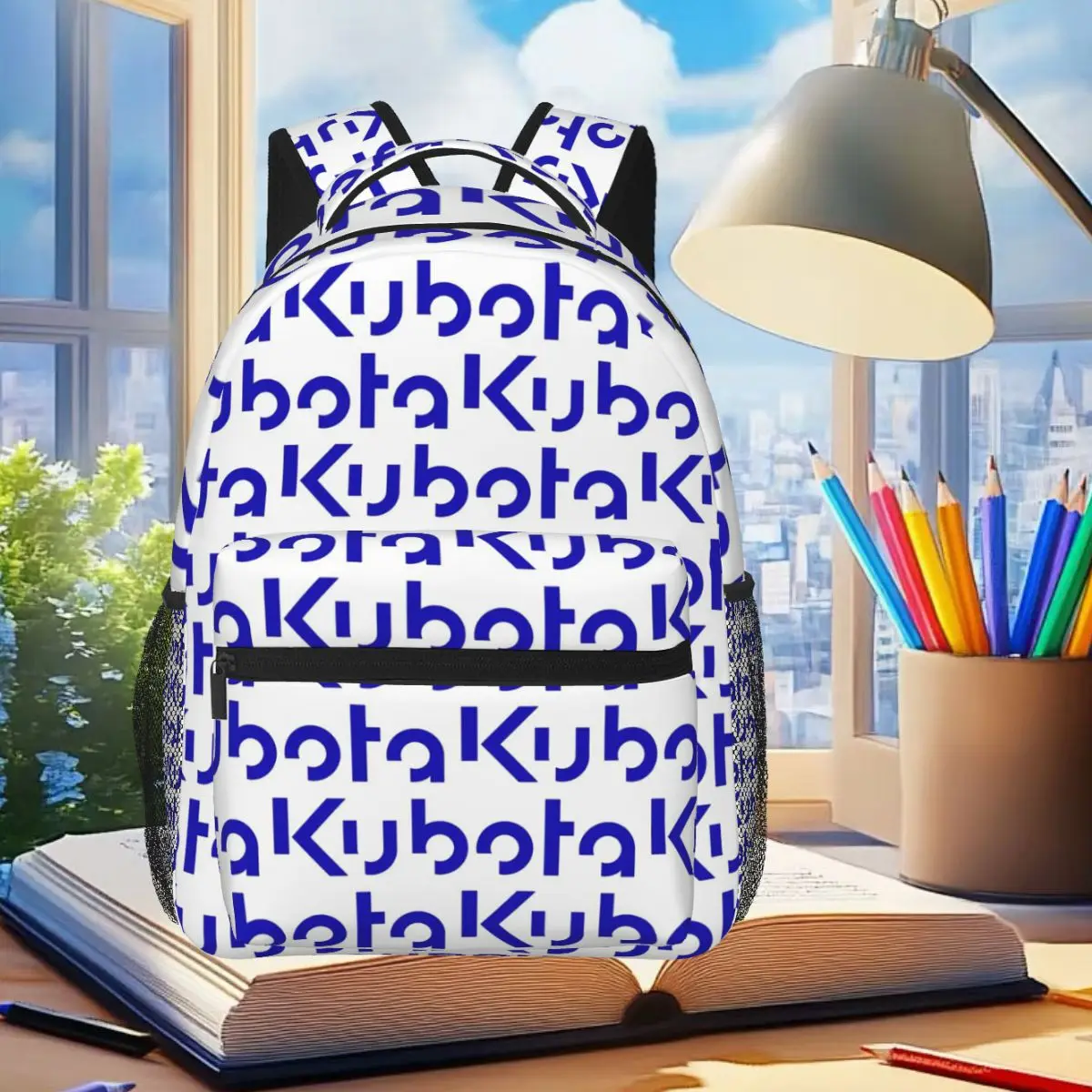 Kubota Tractor Company Logo Backpack Student Boys Girls BookBag Kids School Bag Laptop Shoulder Bags for Men Women