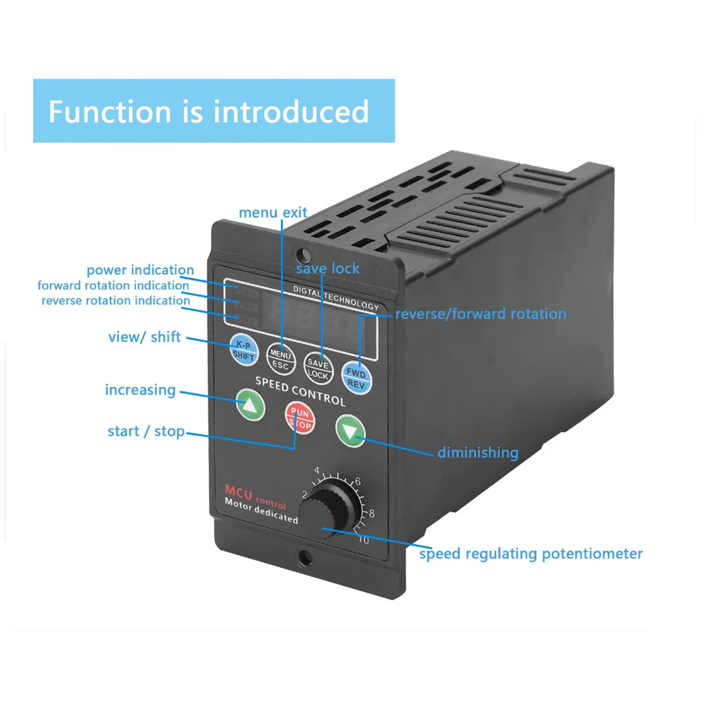 AC220V 50Hz 200W 400W 750W Single-phase Input Three-phase Output Motor Driver Frequency Converter Variable Frequency Governor