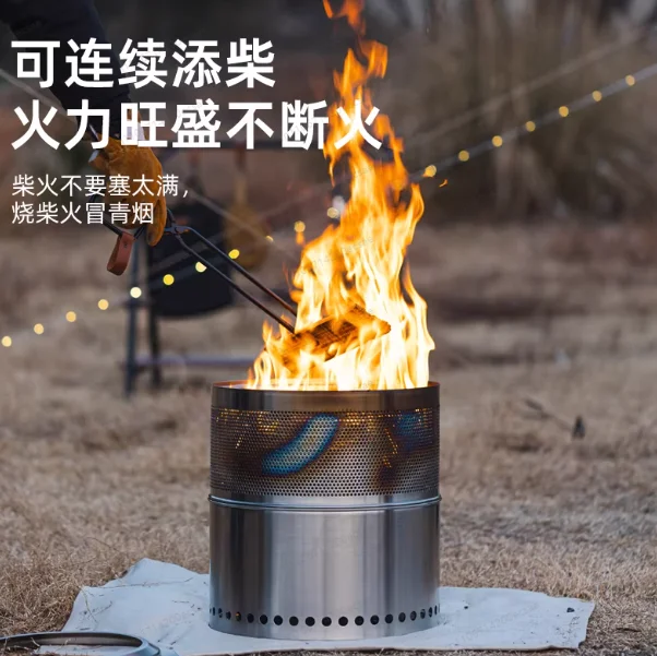 

Outdoor stainless steel oven Foldable firewood stove High temperature resistance and not easy to deform Camping picnic