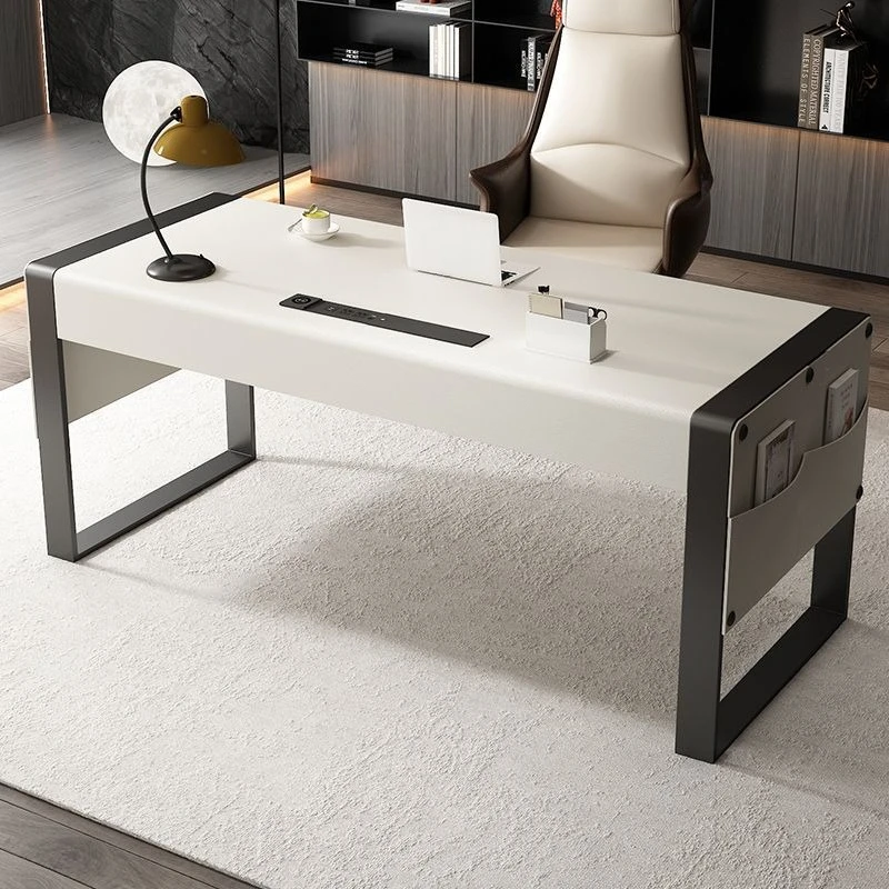 

Study home solid wood saddle desk, simple modern light luxury computer desk