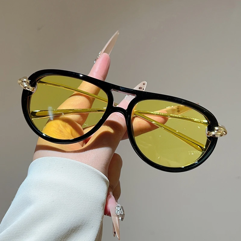 KAMMPT Übergroße Piloten-Sonnenbrille für Herren Neue Mode Einfarbige Outdoor-Freizeitbrille für Damen Trendige Luxusmarken-Design Sonnenbrillen