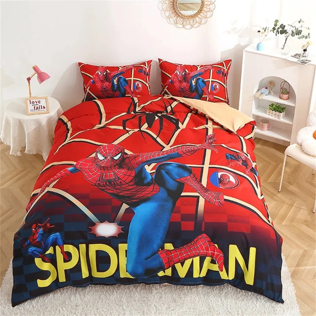 Spider-Man Boys Teenage Duvet Cover Set,Anime Superhero Duvet Cover 3D Printed Bedroom Decor Gift