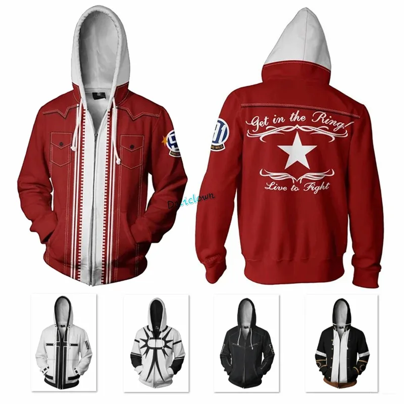 didi 211Anime Game Hoodie Sweatshirt 3D Printing Kyo Kusanagi Terry Bogard Cosplay Costume Women Men Couple Hooded Jacket Top Cl