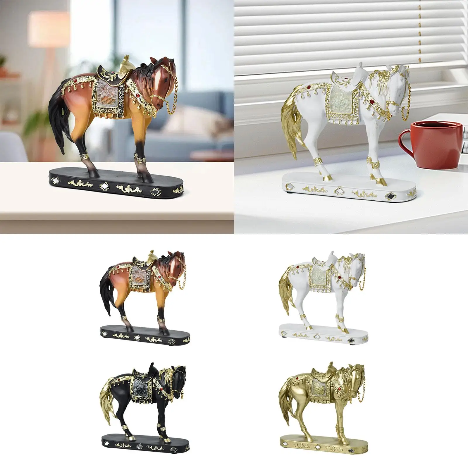 Horse Statue Decor Desk Decoration Birthday Gift Collection Creative Resin Sculpture for Home Study Office Cabinet Bookshelf image 2