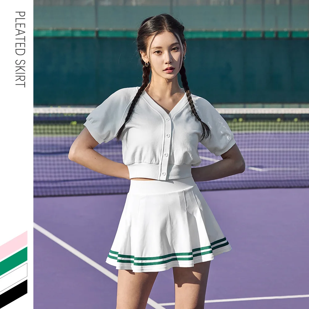 

Женская дышащая спортивная юбка, антилегкая искусственная двухсекционная повседневная юбка, уличная плиссированная юбка для гольфа, тенниса, шорты для йоги, юбки 2025