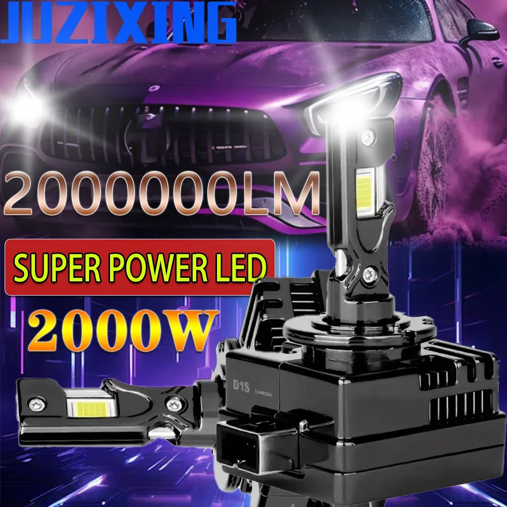 JUZIXING 2000000LM D1S D3S LED Headlights Canbus Error Free Plug and Play 6500K for BMW Automotive LED Lighthouse LED Bulb