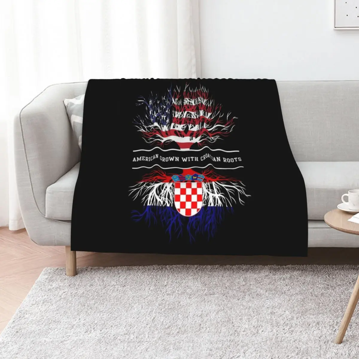 

American Grown With Croatian Roots Croatia Throw Blanket Bed covers Soft Big Cute Soft Beds Blankets