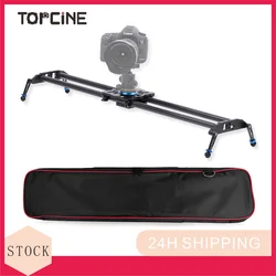 TOPCINE 60cm Camera Carbon Fiber Rail Slider Track Dolly System,High Precision Smooth Bearing Slide with Spirit Level