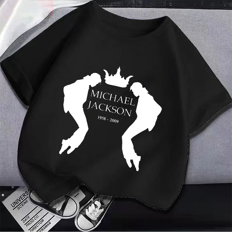 Kaus Anak-anak Raja Pop Michael Jackson Atasan Katun Kartun Kaus MJ Anak Laki-laki Perempuan Pakaian Kasual Hadiah Ulang Tahun 2026